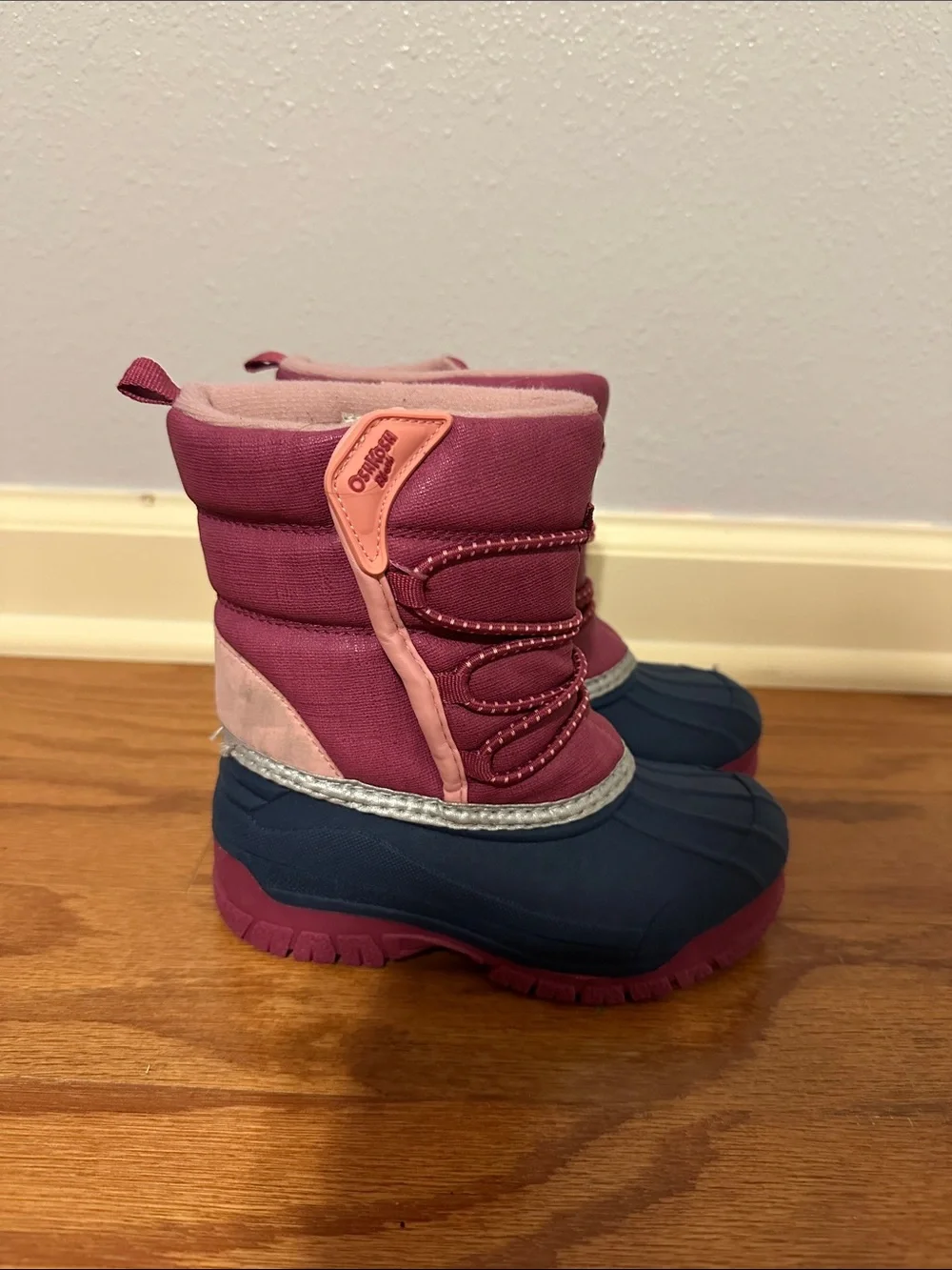 OshKosh B'gosh Pink and Navy Kids Snow Boots